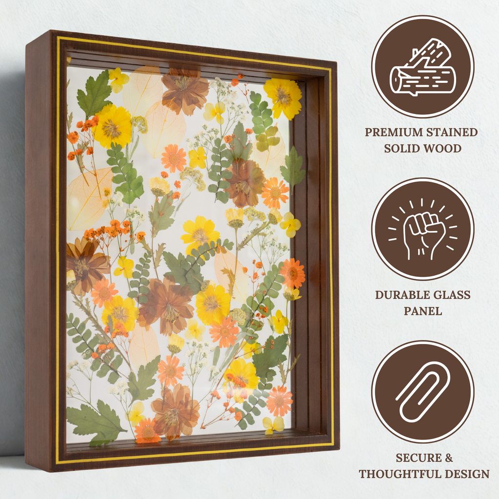 Pressed Flower Frame 11x14 Floating Glass for Dried Flowers